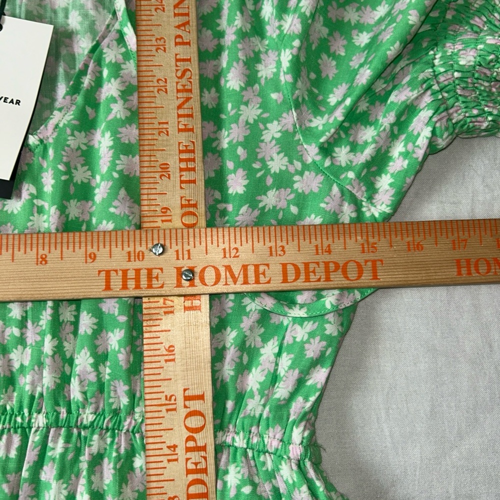 Who What Wear Light Green Floral Midi Dress - Picture 6 of 8